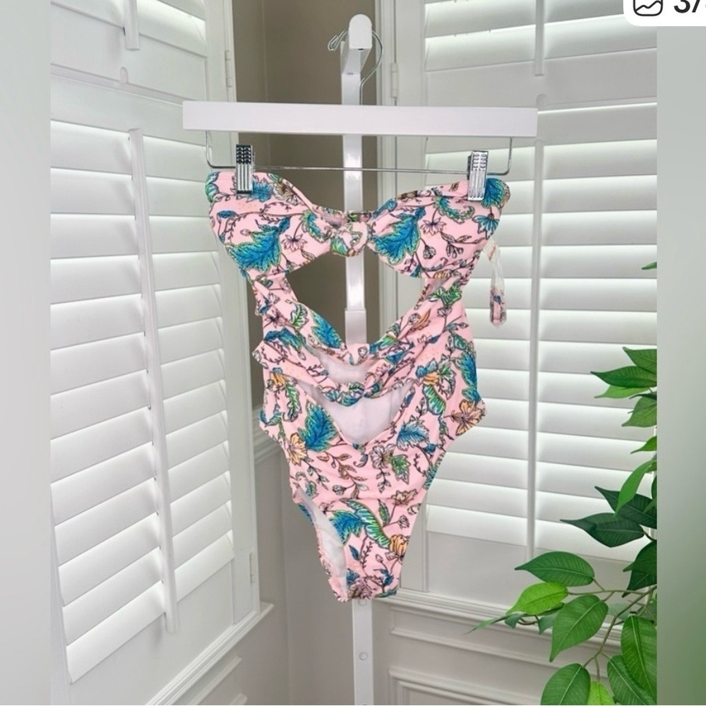 NWOT Anthropologie Kikirio Lava Lamp Cutout One Piece Tropical Swimsuit SZ M - Picture 3 of 8